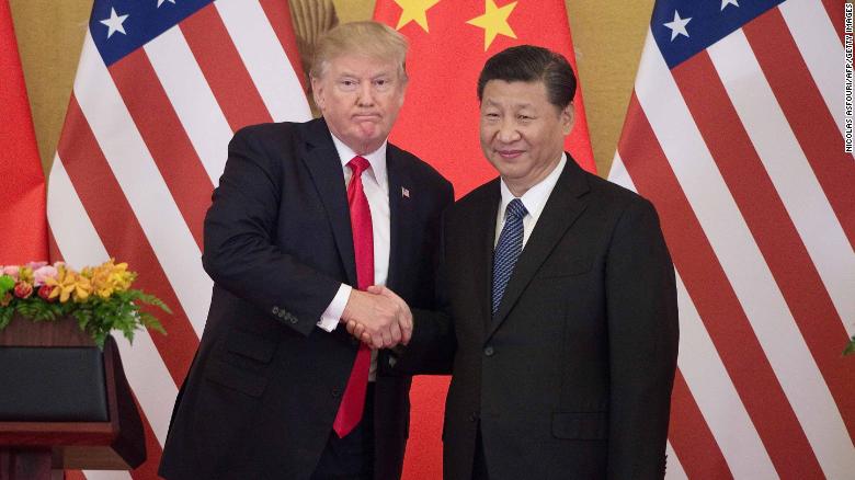 Former US President Trump and China's President Jinping